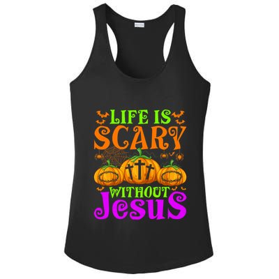 Life Is Scary Without Jesus Christian Halloween Jesus Ladies PosiCharge Competitor Racerback Tank