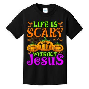 Life Is Scary Without Jesus Christian Halloween Jesus Kids T-Shirt