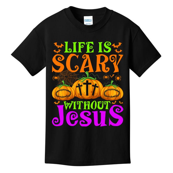 Life Is Scary Without Jesus Christian Halloween Jesus Kids T-Shirt