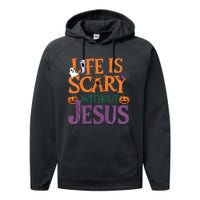 Life Is Scary Without Jesus Christian Halloween Party Performance Fleece Hoodie