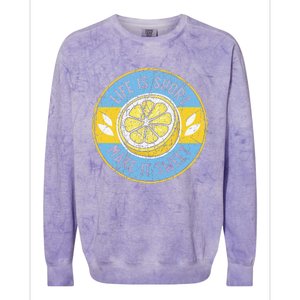 Life Is Short Make It Sweet Lemon Lover Fruit Business Colorblast Crewneck Sweatshirt