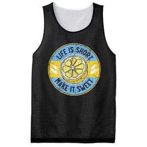 Life Is Short Make It Sweet Lemon Lover Fruit Business Mesh Reversible Basketball Jersey Tank