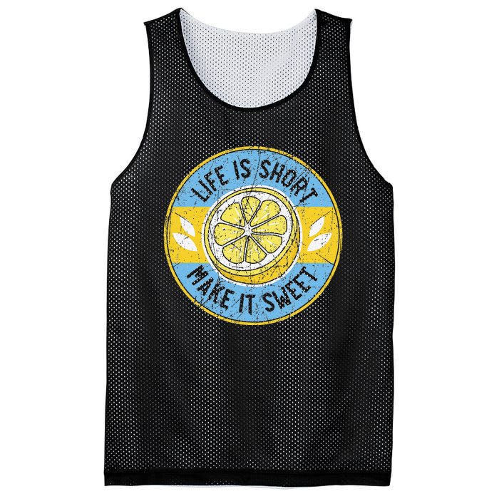 Life Is Short Make It Sweet Lemon Lover Fruit Business Mesh Reversible Basketball Jersey Tank