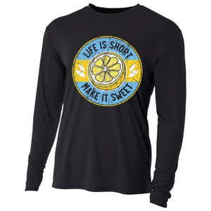 Life Is Short Make It Sweet Lemon Lover Fruit Business Cooling Performance Long Sleeve Crew