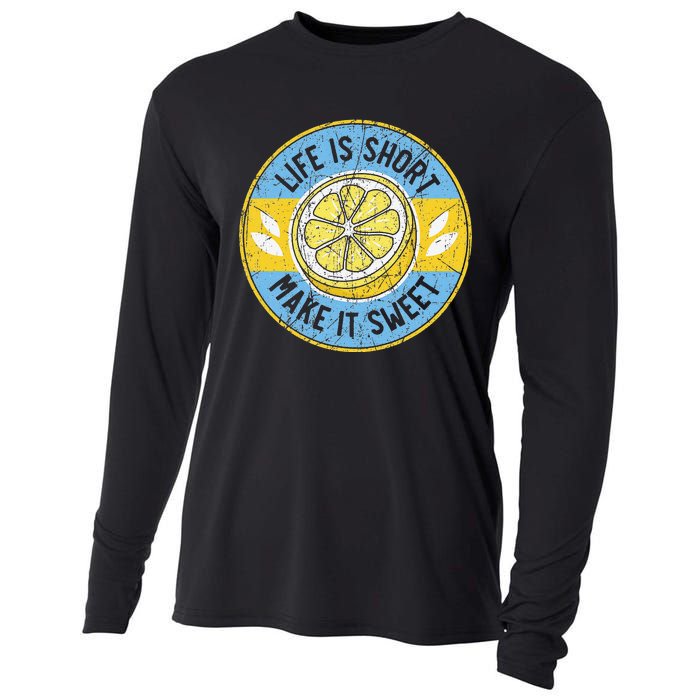 Life Is Short Make It Sweet Lemon Lover Fruit Business Cooling Performance Long Sleeve Crew