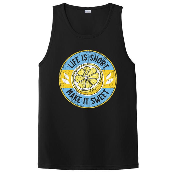 Life Is Short Make It Sweet Lemon Lover Fruit Business PosiCharge Competitor Tank