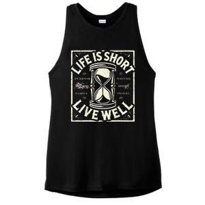 Life Is Short Live Well Ladies PosiCharge Tri-Blend Wicking Tank