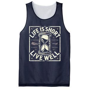 Life Is Short Live Well Mesh Reversible Basketball Jersey Tank