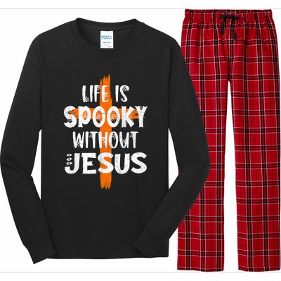 Life Is Scary Without Jesus Halloween Christian Costume Long Sleeve Pajama Set