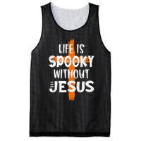 Life Is Scary Without Jesus Halloween Christian Costume Mesh Reversible Basketball Jersey Tank