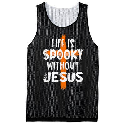 Life Is Scary Without Jesus Halloween Christian Costume Mesh Reversible Basketball Jersey Tank