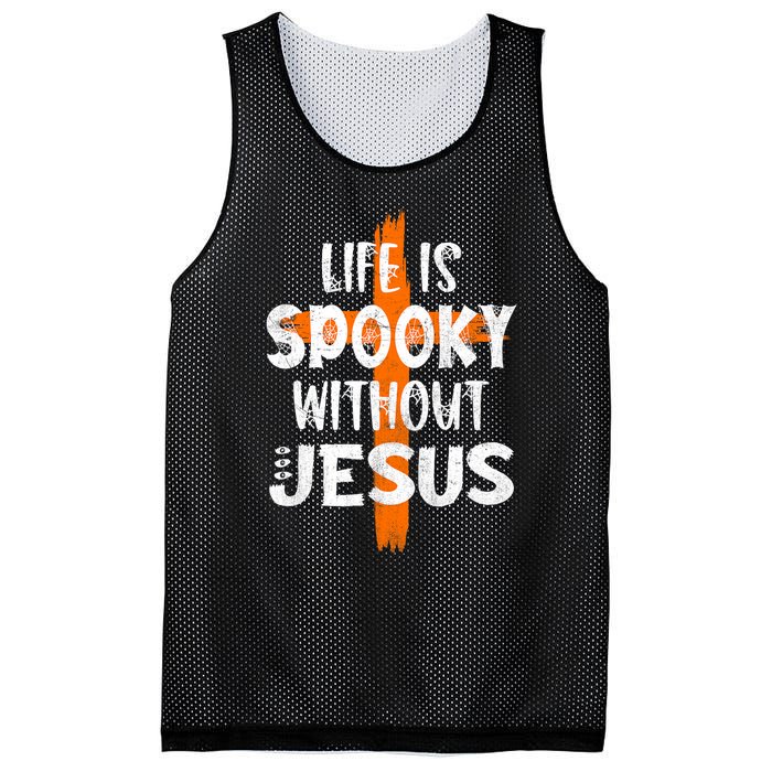 Life Is Scary Without Jesus Halloween Christian Costume Mesh Reversible Basketball Jersey Tank