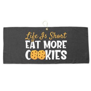 Life Is Short Eat More Cookies Baking Chocolate Cookie Large Microfiber Waffle Golf Towel