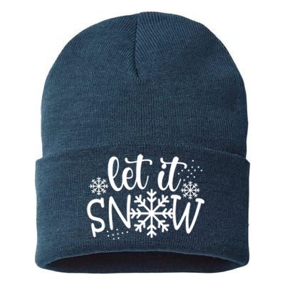 Let It Snow Cute Cozy Sustainable Knit Beanie