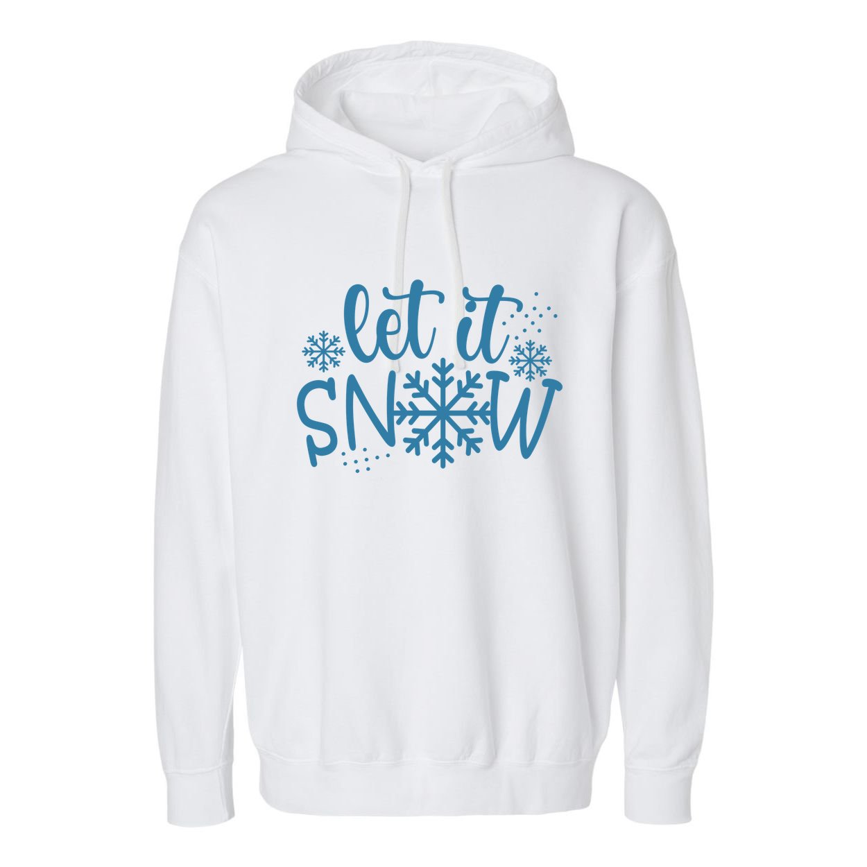 Let It Snow Cute Cozy Garment-Dyed Fleece Hoodie