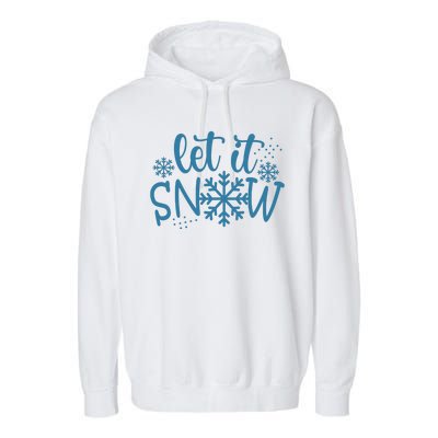 Let It Snow Cute Cozy Garment-Dyed Fleece Hoodie