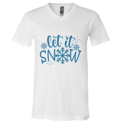 Let It Snow Cute Cozy V-Neck T-Shirt
