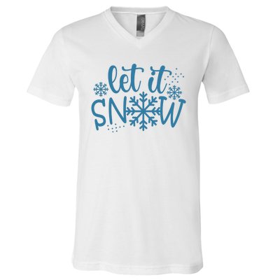 Let It Snow Cute Cozy V-Neck T-Shirt