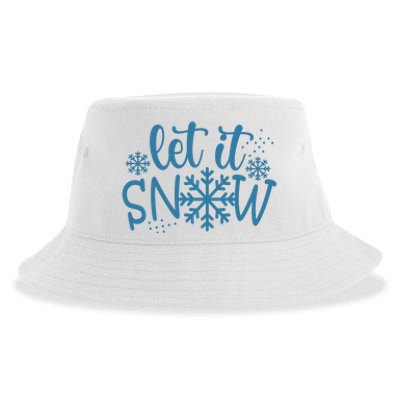 Let It Snow Cute Cozy Sustainable Bucket Hat