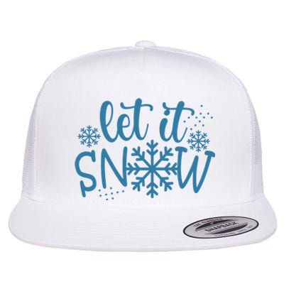 Let It Snow Cute Cozy Flat Bill Trucker Hat