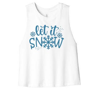 Let It Snow Cute Cozy Women's Racerback Cropped Tank