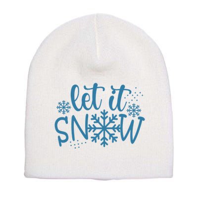 Let It Snow Cute Cozy Short Acrylic Beanie