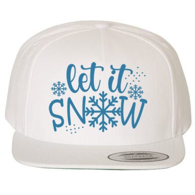 Let It Snow Cute Cozy Wool Snapback Cap