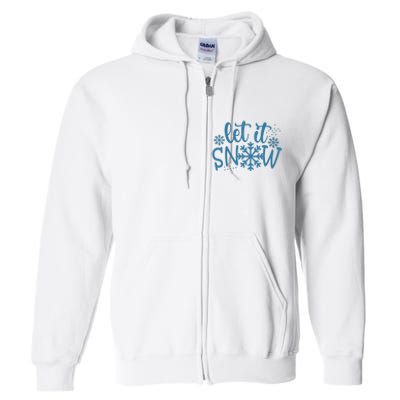 Let It Snow Cute Cozy Full Zip Hoodie