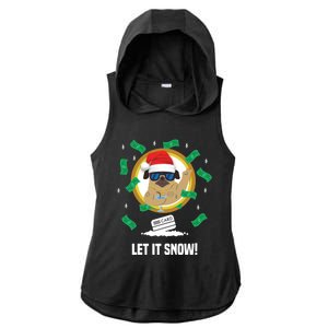 Let It Snow Santa Cocaine Adult Humor Dog Pug Cool Funny Gag Cool Gift Ladies PosiCharge Tri-Blend Wicking Draft Hoodie Tank