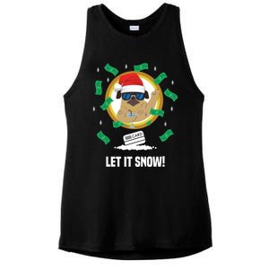 Let It Snow Santa Cocaine Adult Humor Dog Pug Cool Funny Gag Cool Gift Ladies PosiCharge Tri-Blend Wicking Tank