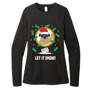 Let It Snow Santa Cocaine Adult Humor Dog Pug Cool Funny Gag Cool Gift Womens CVC Long Sleeve Shirt