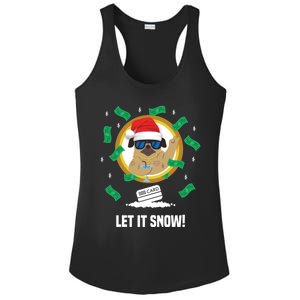 Let It Snow Santa Cocaine Adult Humor Dog Pug Cool Funny Gag Cool Gift Ladies PosiCharge Competitor Racerback Tank