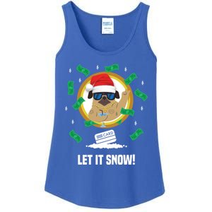 Let It Snow Santa Cocaine Adult Humor Dog Pug Cool Funny Gag Cool Gift Ladies Essential Tank