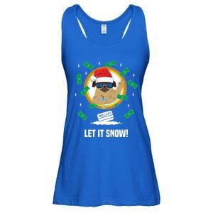 Let It Snow Santa Cocaine Adult Humor Dog Pug Cool Funny Gag Cool Gift Ladies Essential Flowy Tank