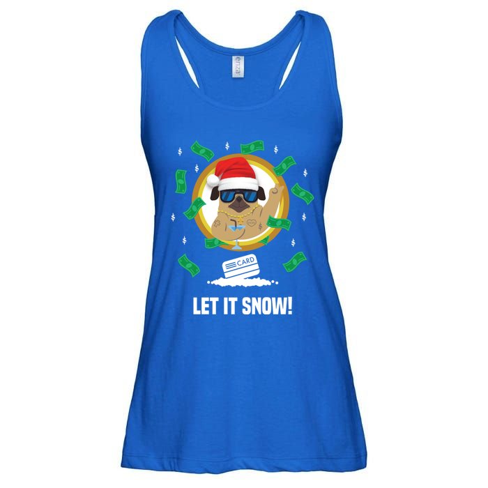 Let It Snow Santa Cocaine Adult Humor Dog Pug Cool Funny Gag Cool Gift Ladies Essential Flowy Tank