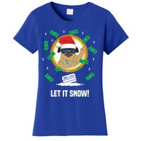 Let It Snow Santa Cocaine Adult Humor Dog Pug Cool Funny Gag Cool Gift Women's T-Shirt