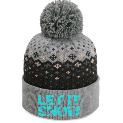 Let It Snow Snowboard Winter Sport Lover Gift The Baniff Cuffed Pom Beanie