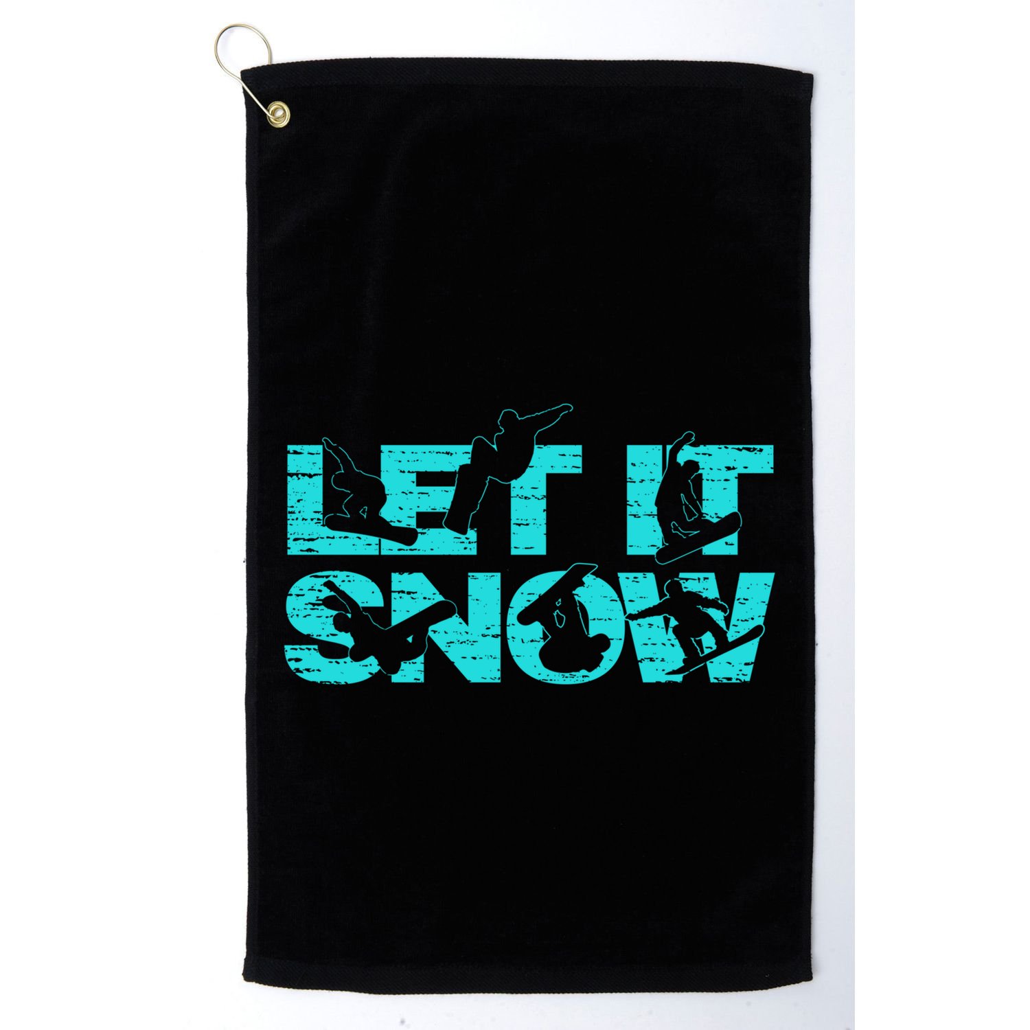 Let It Snow Snowboard Winter Sport Lover Gift Golf Towel