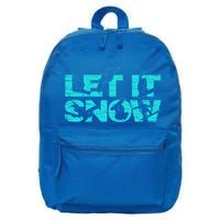 Let It Snow Snowboard Winter Sport Lover Gift 16 in Basic Backpack