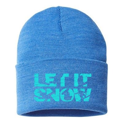 Let It Snow Snowboard Winter Sport Lover Gift Sustainable Knit Beanie