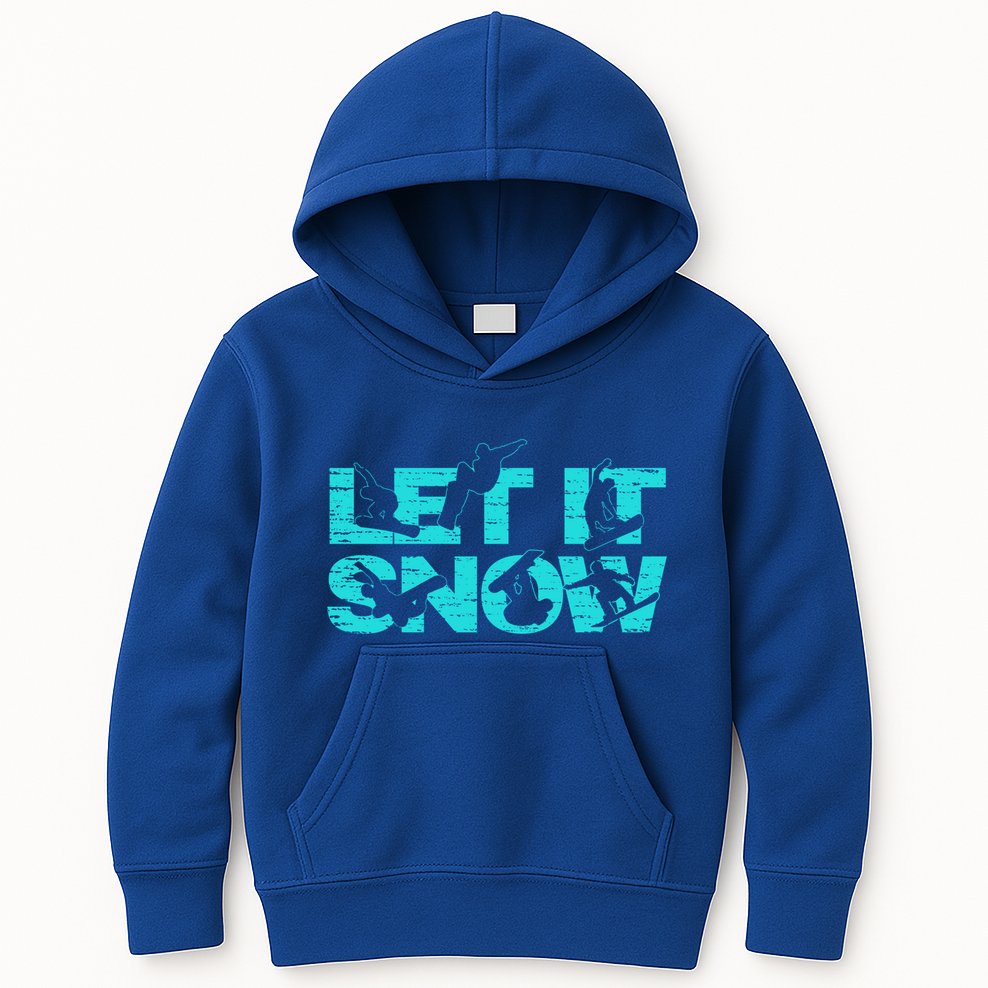 Let It Snow Snowboard Winter Sport Lover Gift Kids Hoodie