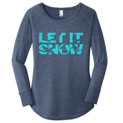 Let It Snow Snowboard Winter Sport Lover Gift Women's Perfect Tri Tunic Long Sleeve Shirt