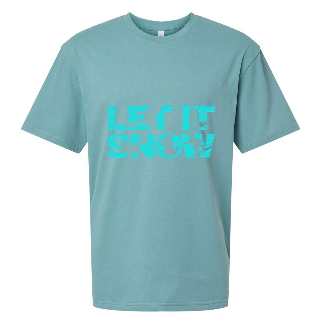 Let It Snow Snowboard Winter Sport Lover Gift Sueded Cloud Jersey T-Shirt
