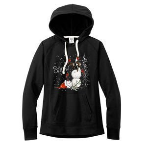 Let Is Snow Christmas Snowman Funny Holiday Women's Fleece Hoodie