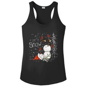 Let Is Snow Christmas Snowman Funny Holiday Ladies PosiCharge Competitor Racerback Tank