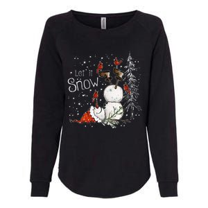 Let Is Snow Christmas Snowman Funny Holiday Womens California Wash Sweatshirt