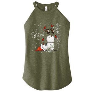 Let Is Snow Christmas Snowman Funny Holiday Women's Perfect Tri Rocker Tank