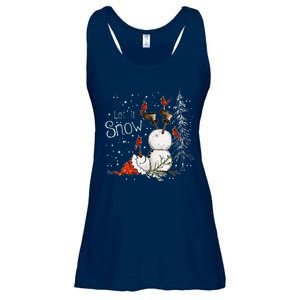 Let Is Snow Christmas Snowman Funny Holiday Ladies Essential Flowy Tank