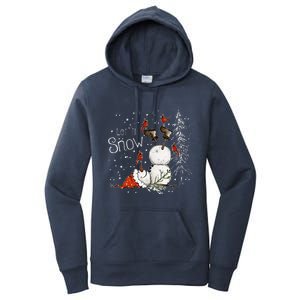 Let Is Snow Christmas Snowman Funny Holiday Women's Pullover Hoodie