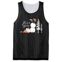 Let It Snow Christmas Snowman Mesh Reversible Basketball Jersey Tank